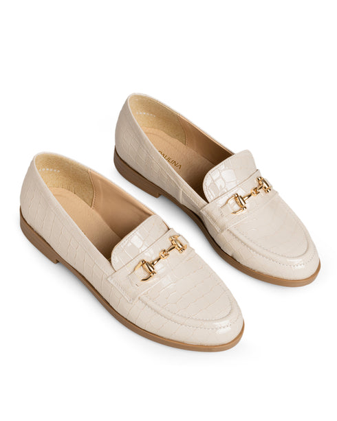 Mocasín Latte Croc Herraje 37105